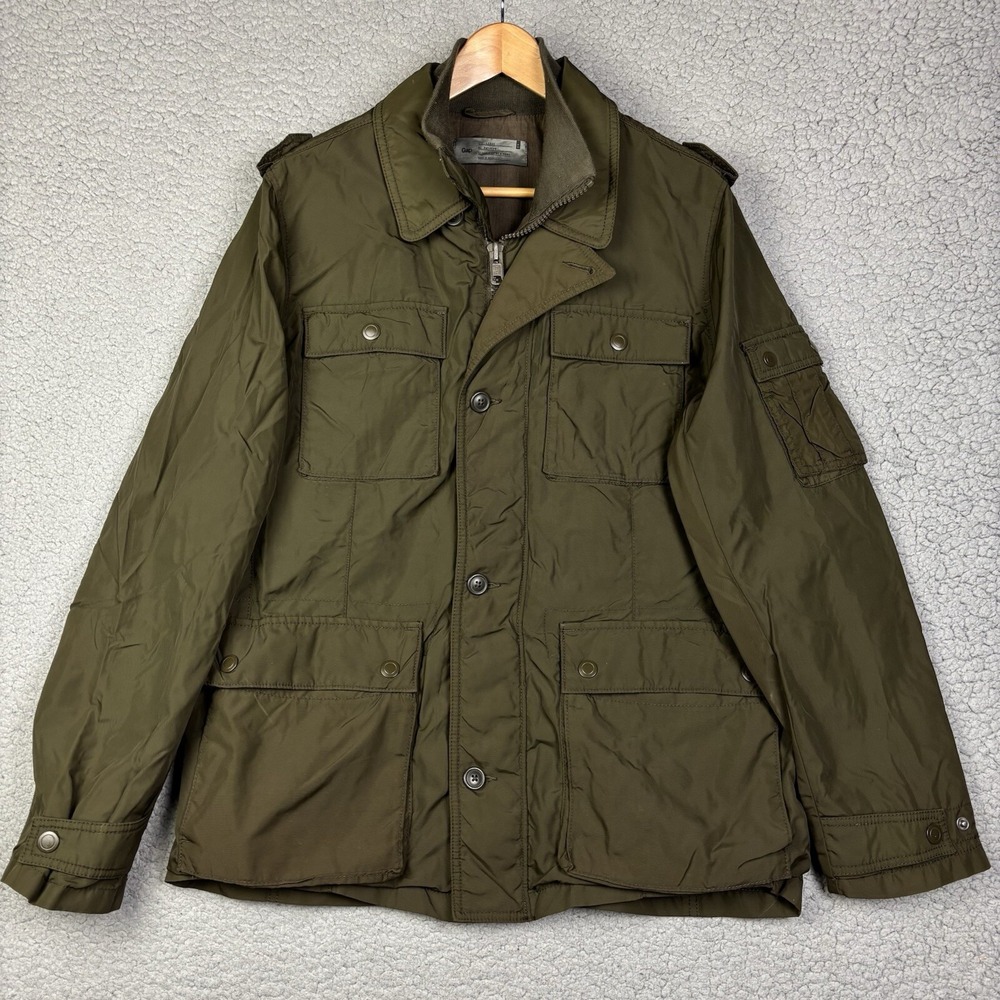 Gap Utility Jacket Sz L Mens Chore Coat Military Bomber Army Green Barn‎ Fighter